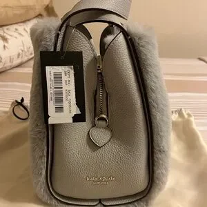 Kate Spade NWT Elegant Gray Faux Fur Women\'s Bag kate spade | Bags | Nwot Kate Spade Gray Faux Fur Women Bag  main image 3
